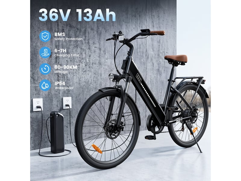  Iscooter ucitys velo electrique 1000 w, autonomie 100 km, pneus stables, freinage sur et couleur noir iScooter - Conforama D