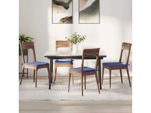 Lot de 4 coussins de siège, coussins décoratifs tissu bleu denim 40 x 40 x 3 cm cf59957
