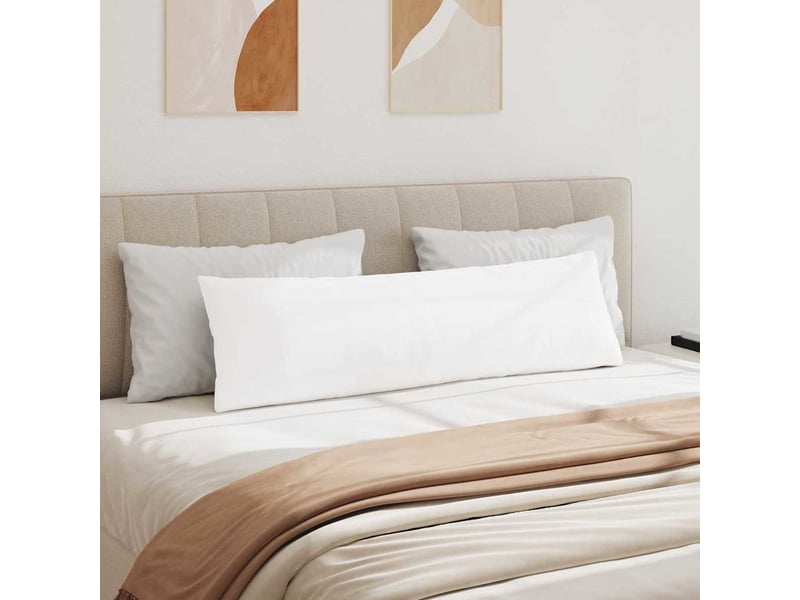 Lot de 2 coussins de canapé, coussins décoratifs tissu blanc 145 x 40 cm cf58762 - Conforama D