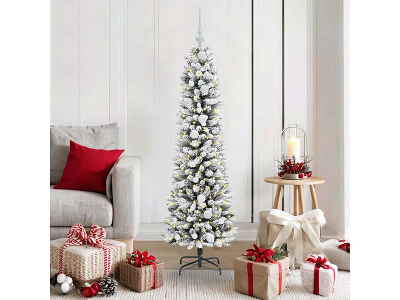 Sapin de noël artificiel, arbre de noël blanc 150 cm pvc, métal et plastique shl2262  - Conforama B