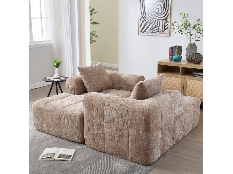  Méridienne 158x90x60 cm avec coussin kaki  - Conforama C