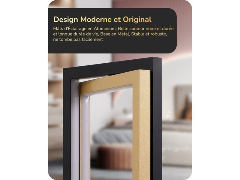  Lampe de table led tactile noire et or eh2023c 750 lm 3 temp 18 w 370618_AAAYP05884_6_DROPFR - Conforama E