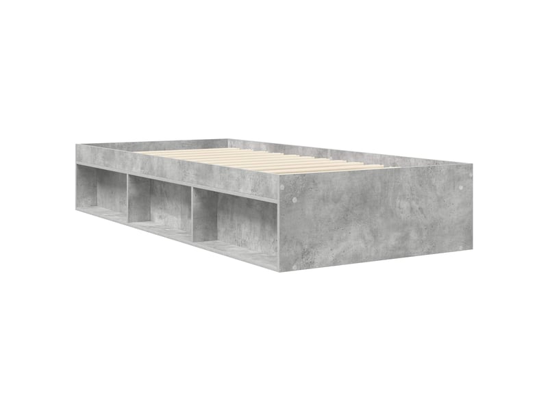  Lit simple- lit adulte -  cadre de lit avec rangement avec étagère gris béton 80 x 200 cm  - Conforama B