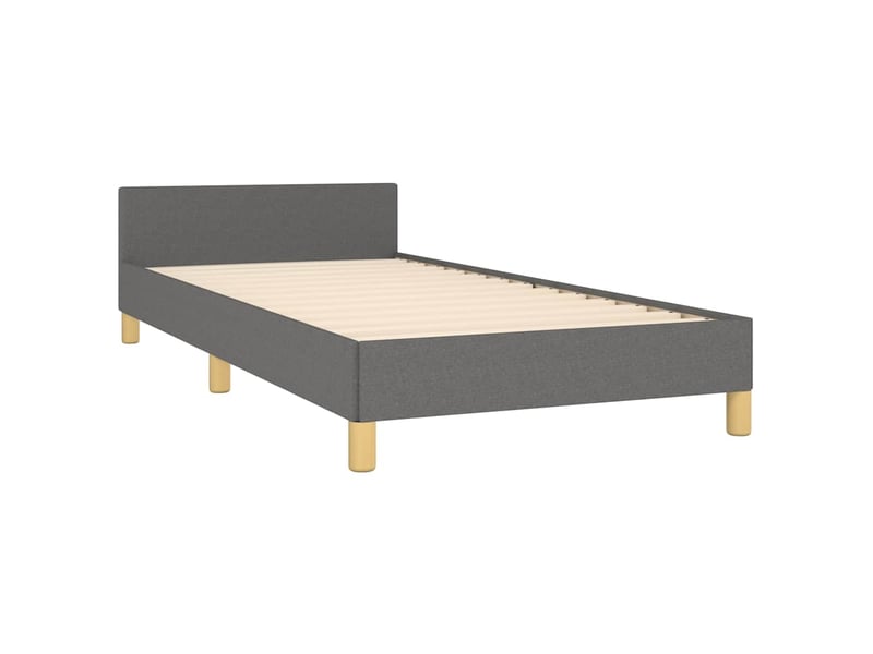  Lit simple- lit adulte -  cadre de lit sans matelas gris foncé 80x200 cm tissu  - Conforama C