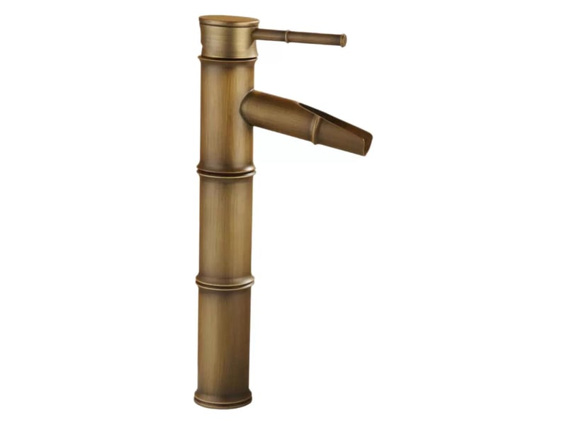  Robinet takabamboo, robinet de lavabo cascade, alimentation en eau chaude et froide monotrou, robinet de salle de bain en bronze HRC0001019LY - Conforama E