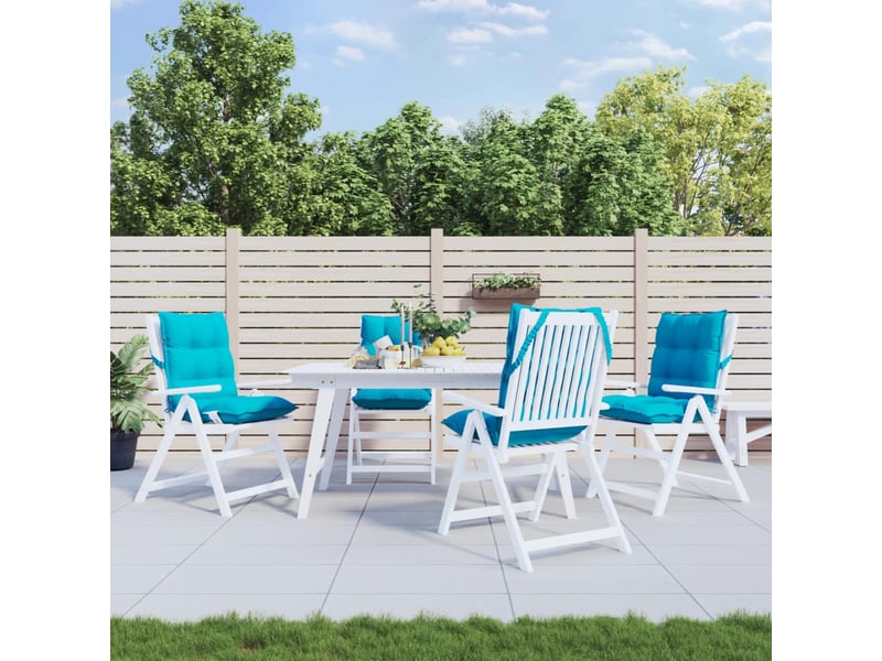 Lot de 4 coussins d'extérieur, coussins de chaise turquoise cf56426 - Conforama B