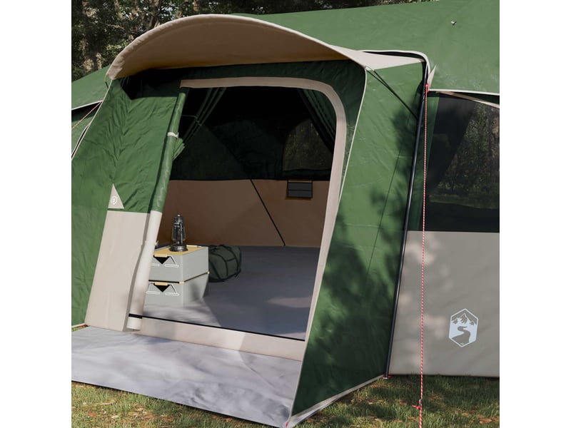  Tente de camping, tente familiale avec auvent imperméable 18 personne vert shl31377  - Conforama C