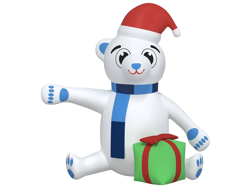  Ourson en peluche gonflable de noël avec led 180 cm  - Conforama C