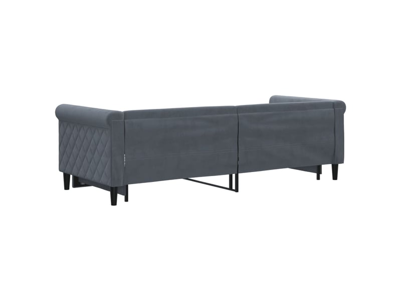  Lit simple- lit adulte -  lit de jour avec gigogne sans matelas gris foncé 80x200 cm  - Conforama D