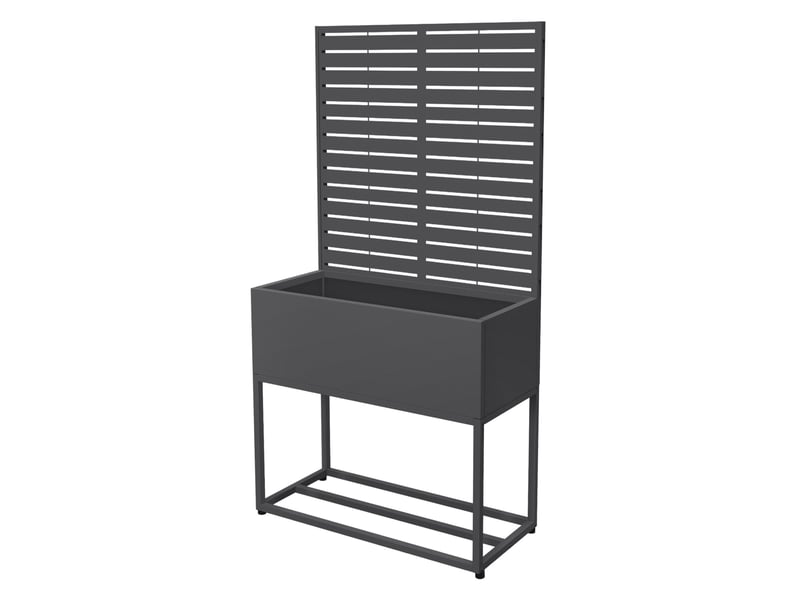  Ml-design range-bûches avec jardinière haute et treillis, acier galvanisé résistant aux intempéries, support de stockage bois de chauffage cheminée, bac avec drainage, anthracite, 90 x 40 x 170 cm ECD Germany GmbH - Conforama A