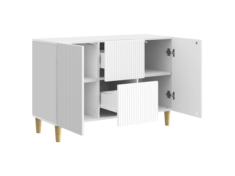 Buffet - bahut - meuble de rangement blanc brillant 89 x 34,5 x 60 cm bois d'ingénierie - Conforama E