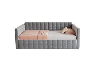 Lit simple 90x190 cm    coloris gris