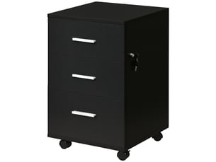 Caisson de bureau rangement bureau sur roulettes 3 tiroirs verrouillables 40 x 40 x 61,5 cm noir