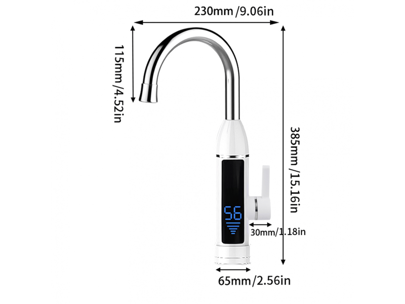  Chauffe-eau électrique robinets chauffe-eau instantané robinets chauffe rapide à robinet chauffe-eau à affichage numérique lcd  - Conforama B