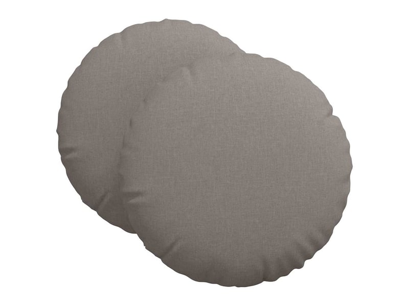  Lot de 2 coussins de siège, coussins décoratifs tissu taupe ø80 x 29 cm cf59867  - Conforama A