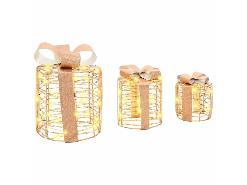  Décoration de boîte cadeau 3 pc blanc chaud 20 x 20 x 20 cm pet cf61904  - Conforama D
