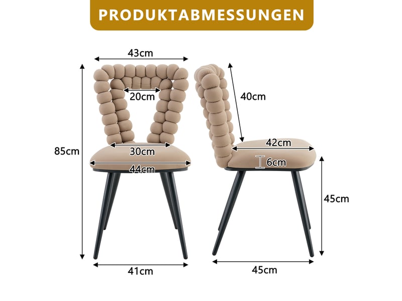  Chaise de salle à manger rembourrée en pvc et métal noir  - Conforama E
