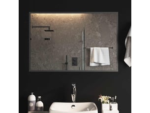 Miroir de salle de bain, miroir de toilette led transparent 90 x 60 cm verre trempé cf62631