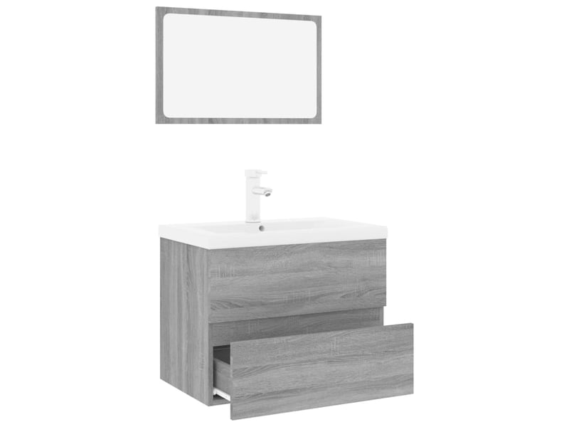  Meubles de salle de bain, armoire salle de bain sonoma gris bois d'ingénierie cf65468  - Conforama E