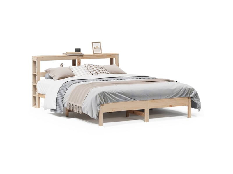 Lit double- lit adulte - cadre de lit sans matelas 140x190 cm bois de pin massif - Conforama A