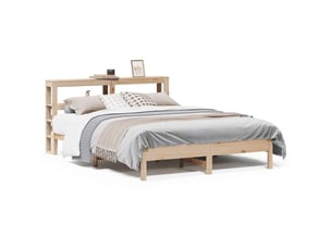 Lit 2 places 140x190 cm coloris marron