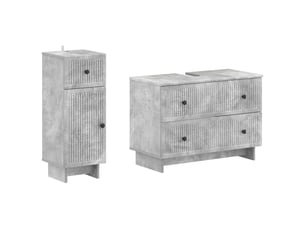 Ensemble de 2 meubles de salle de bain ede gris béton cf63145