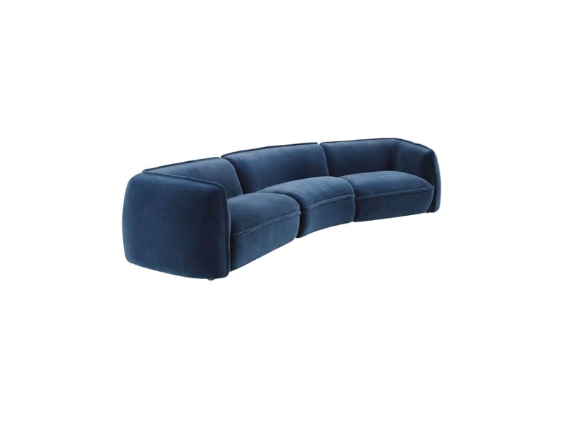  Canapé 3 places en velours bleu foncé 6372 - Conforama B