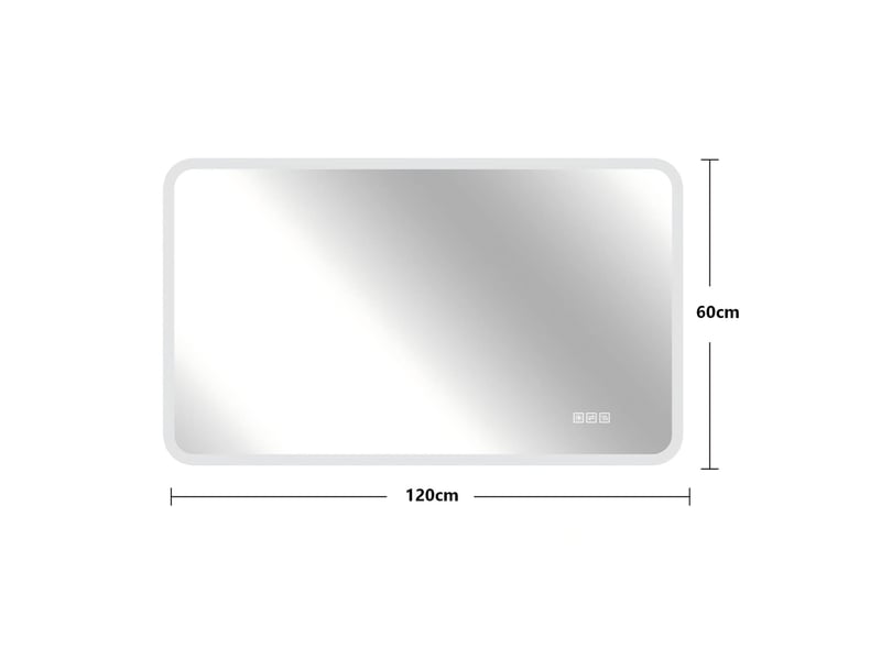  Miroir de salle de bain led 120x60 cm – argent – antibuée, 3 couleurs, variateur et mémoire ip44  - Conforama C
