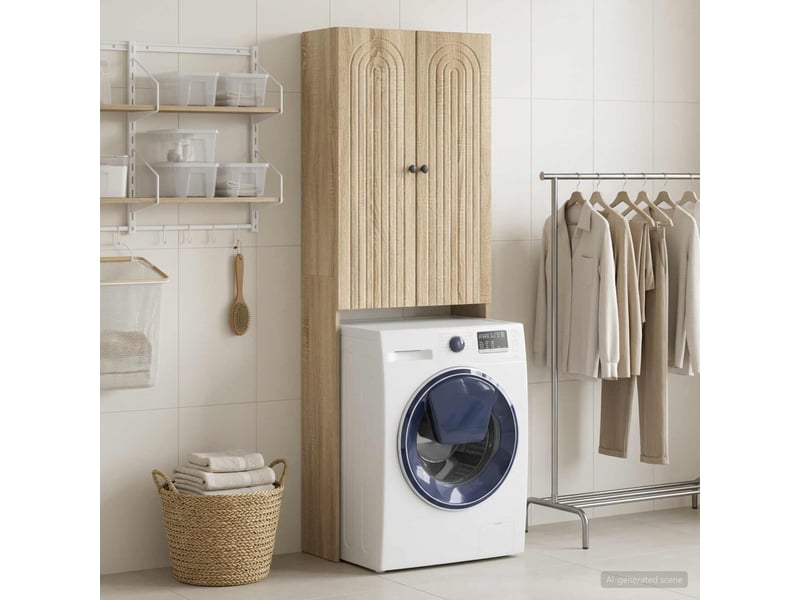  Armoire de toilette alkmaar chêne sonoma 66x25.5x190 cm  - Conforama C