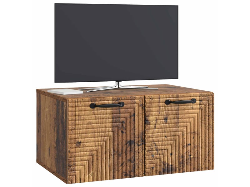  Meuble tv - banc tv - meuble de rangement mural bois ancien 59,5 x 41 x 30 cm bois d'ingénierie  - Conforama C