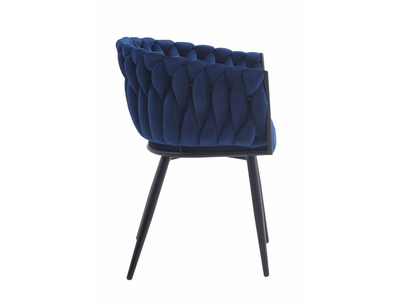 Family chaise orion - velours bleu marine x 1  - Conforama C
