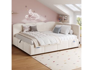 Lit banquette 140x190 cm <strong>HAUSS SPOLE</strong>  <strong></strong> coloris beige