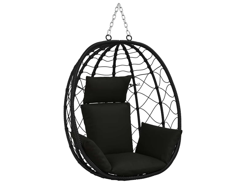  Coussin pour balançoire de chaise d'œuf, coussin d'intérieur et d'extérieur adirondack putten 100 % polyester noir 60 x 145 x 10 cm cf50072  - Conforama A