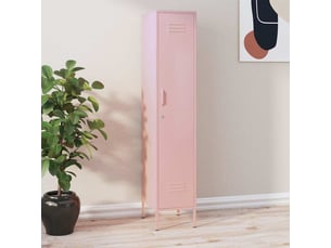 Armoire à casier, rangement de bureau rose 35x46x180 cm acier