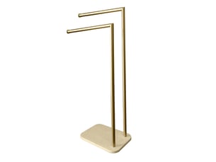 Porte-serviettes sur pied 2 barres en métal 80x40 cm