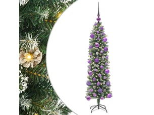 Sapin de noël, arbre de noël artificiel slim vert et blanc 120 cm shl7099