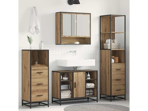 Ensemble de mobilier de salle de bain 3 pc chêne artisanal cf64306