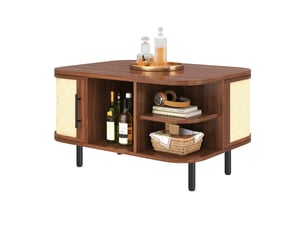 Table basse forme atypique coloris bois foncé - 60 cmx80 cm