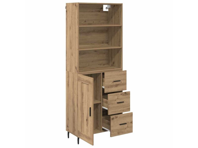 Buffet - haut armoire 2 pc chêne artisanal 69,5 x 32,5 x 180 cm - Conforama E