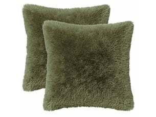 Lot de 6 coussins avec oreiller, coussins décoratifs heerlen vert fleece pv cf50928