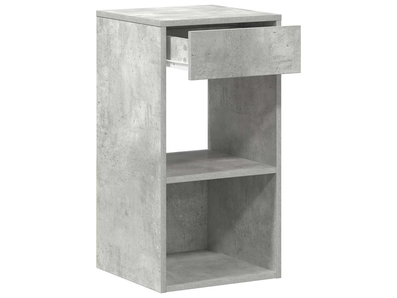  Lot de 2 tables de chevet - cabinet de chevet - table de nuit avec tiroir gris béton 35x34x66,5 cm  - Conforama E