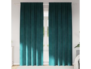 Lot de 2 rideaux, rideaux de fenêtre vert foncé 140 x 245 cm velours cf44128