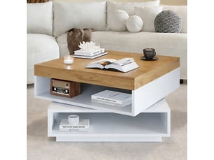 Table basse carré(e) coloris blanc <strong></strong> <strong></strong> - 65 cmx65 cm