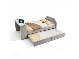 Lit gigogne 90x200 cm <strong>MERAX</strong>  <strong></strong> coloris gris