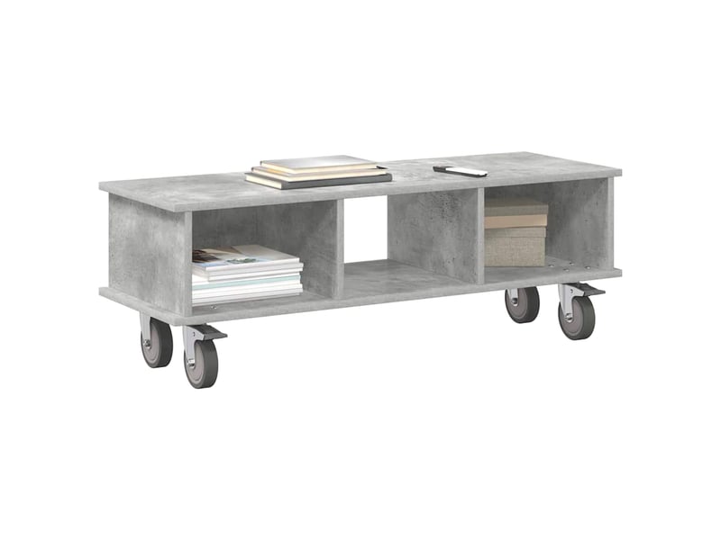  Meuble tv - banc tv - meuble de rangement 100 x 35 x 35 cm gris béton bois d'ingénierie  - Conforama C