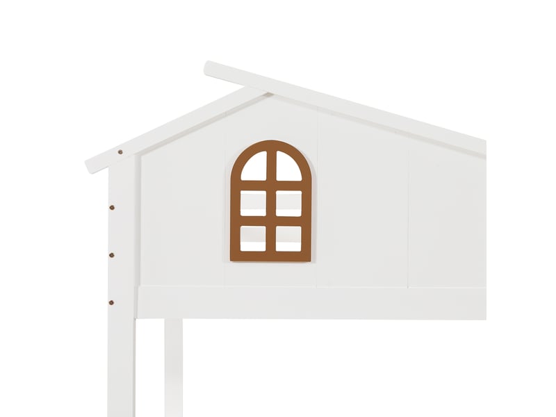  Lit superposé en bois et mdf, lit 2 couchages avec toboggan, 2 tiroirs et échelle, 90x200 et 120x200 cm, sans matelas  - Conforama E