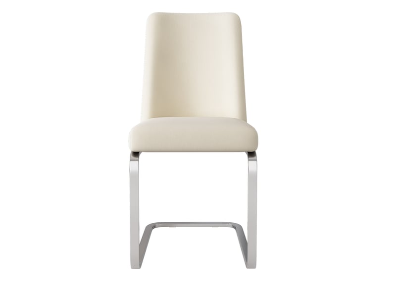  Lot de 4 chaises de salle à manger,52x45x88 cm,velours,beige et argenté  - Conforama D