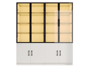 Vitrine coloris blanc 4 étagère(s) <strong>KORFEE</strong> <strong></strong> - 80 cmx120 cm