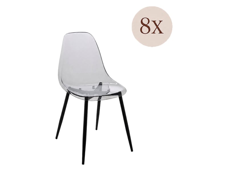  Chaise amstrong, 8 chaises, gris fumé Amstrong - Conforama A