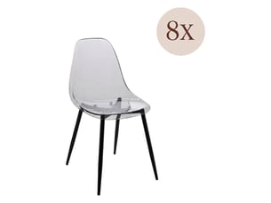 Chaise amstrong, 8 chaises, gris fumé